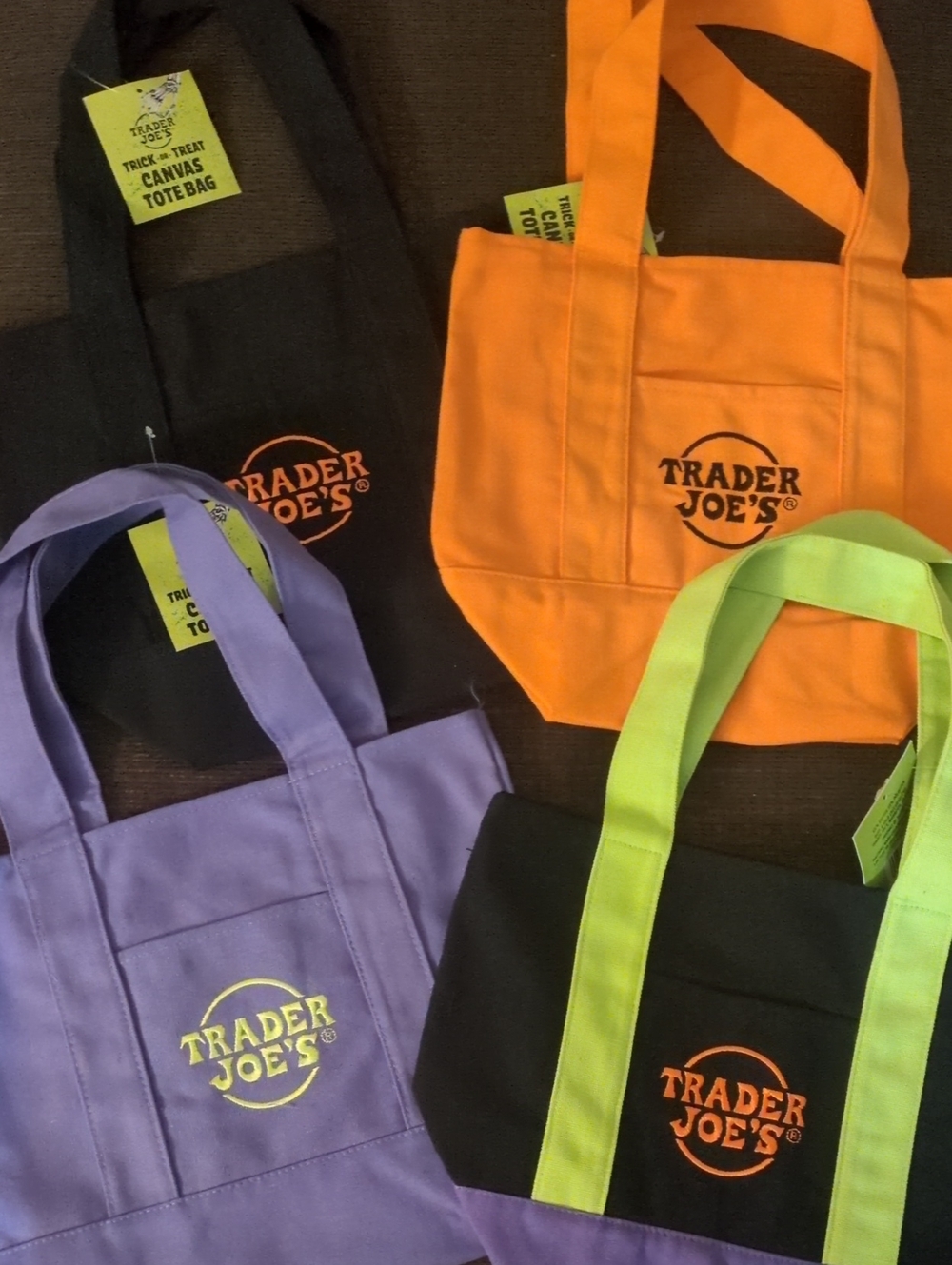 Trader Joes Trick or Treat Halloween Canvas Tote Bags